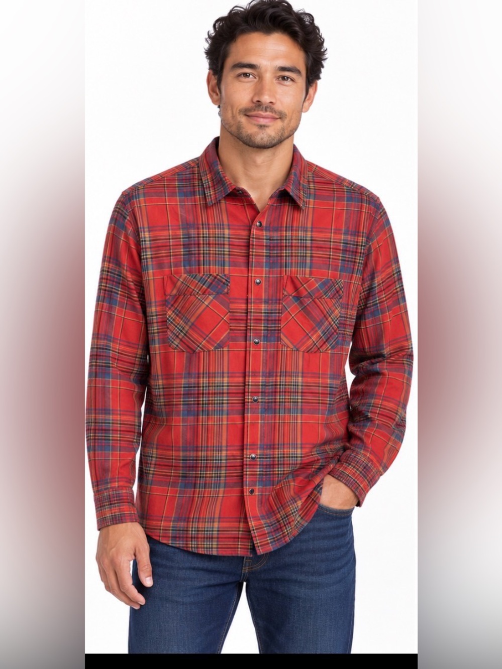 Flylow XL red plaid snap front shirt outdoor gorpcore mountain fall winter